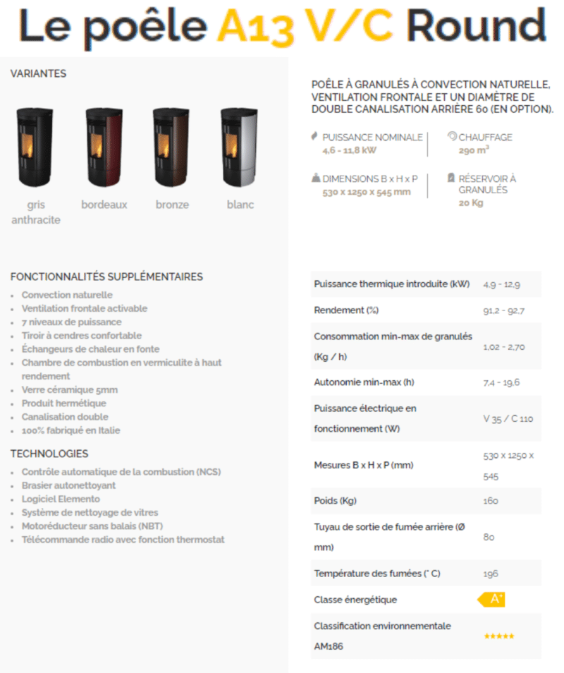 Le poêle A11-A13 V/C ROUND – Image 6