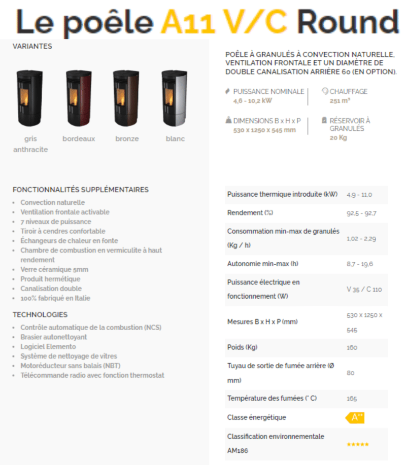 Le poêle A11-A13 V/C ROUND – Image 4